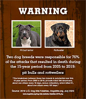 safety flyer warning pit bulls and rottweilers