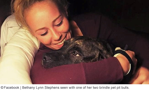 Bethany Stephens seen with pit bull that killed her