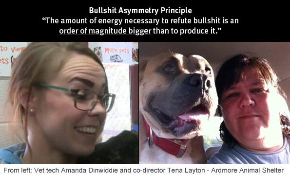 Amanda Dinwiddie and Tena Layton of the Ardmore Animal Shelter