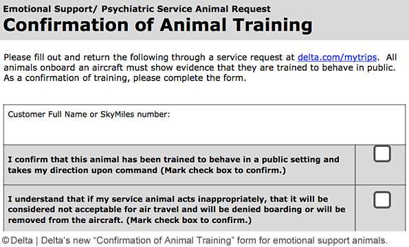 Delta Confirmation of Animal Training