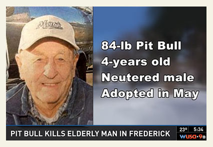 man killed by adopted pit bull, milk driver for 57 years in Frederck