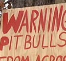 Warning pit bull sign