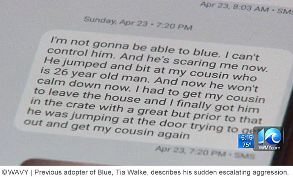 Tia Walke returned blue to FHRC after it attacked her nephew